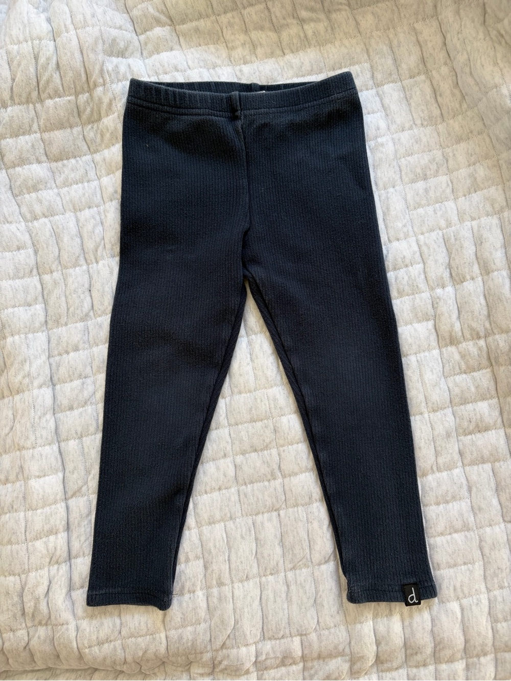 Deux Par Deux Navy Ribbed Leggings